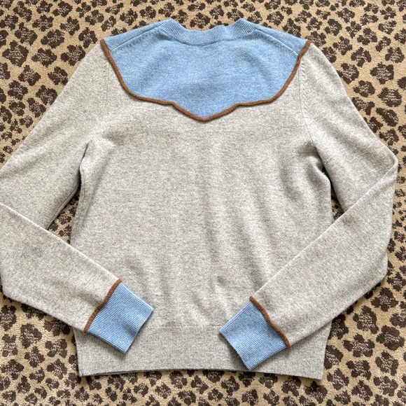 Veronica Beard Atty Crewneck Colorblock Cashmere Pullover Sweater - Picture 9 of 14